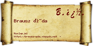 Brausz Éda névjegykártya